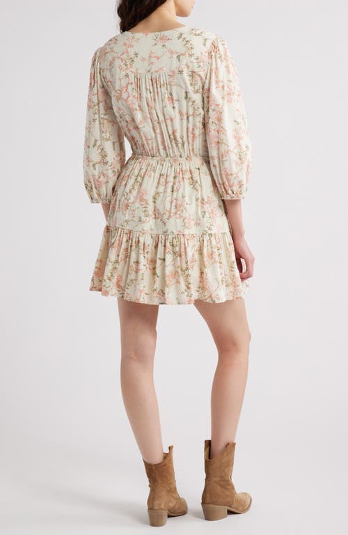 TREASURE & BOND TREASURE & BOND PRINT TIE NECK MINIDRESS