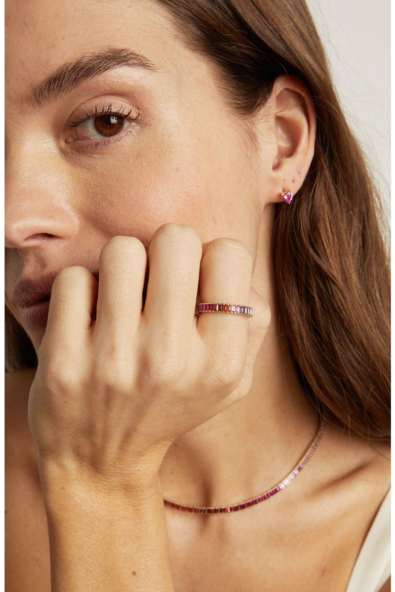 Ombré Baguette Eternity Ring, Alternate, color, Yellow Gold Vermeil