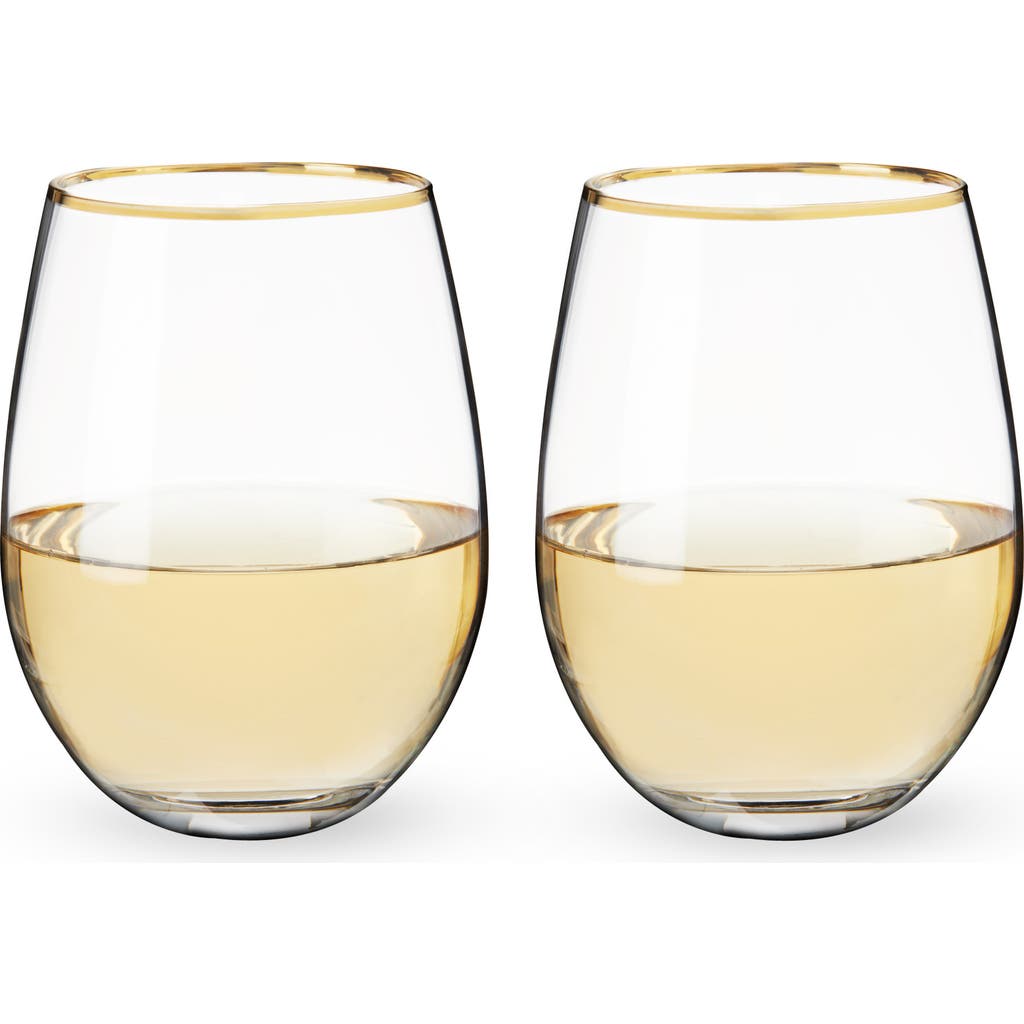 Twine Gilded Stemless Wine Glass Set In Gold