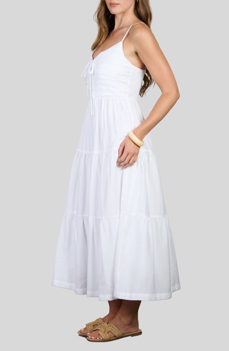 AUGUST SKY Tiered Maxi Sundress, Alternate, color, White