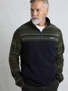 Weird Fish Gilbert 1/4 Zip Striped Microfleece