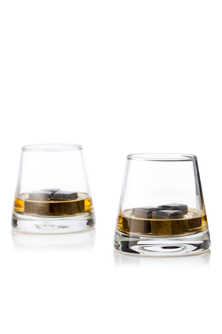 Glacier Rocks 8-Piece Soapstone Cube and Tumbler Set, Alternate, color, Clear