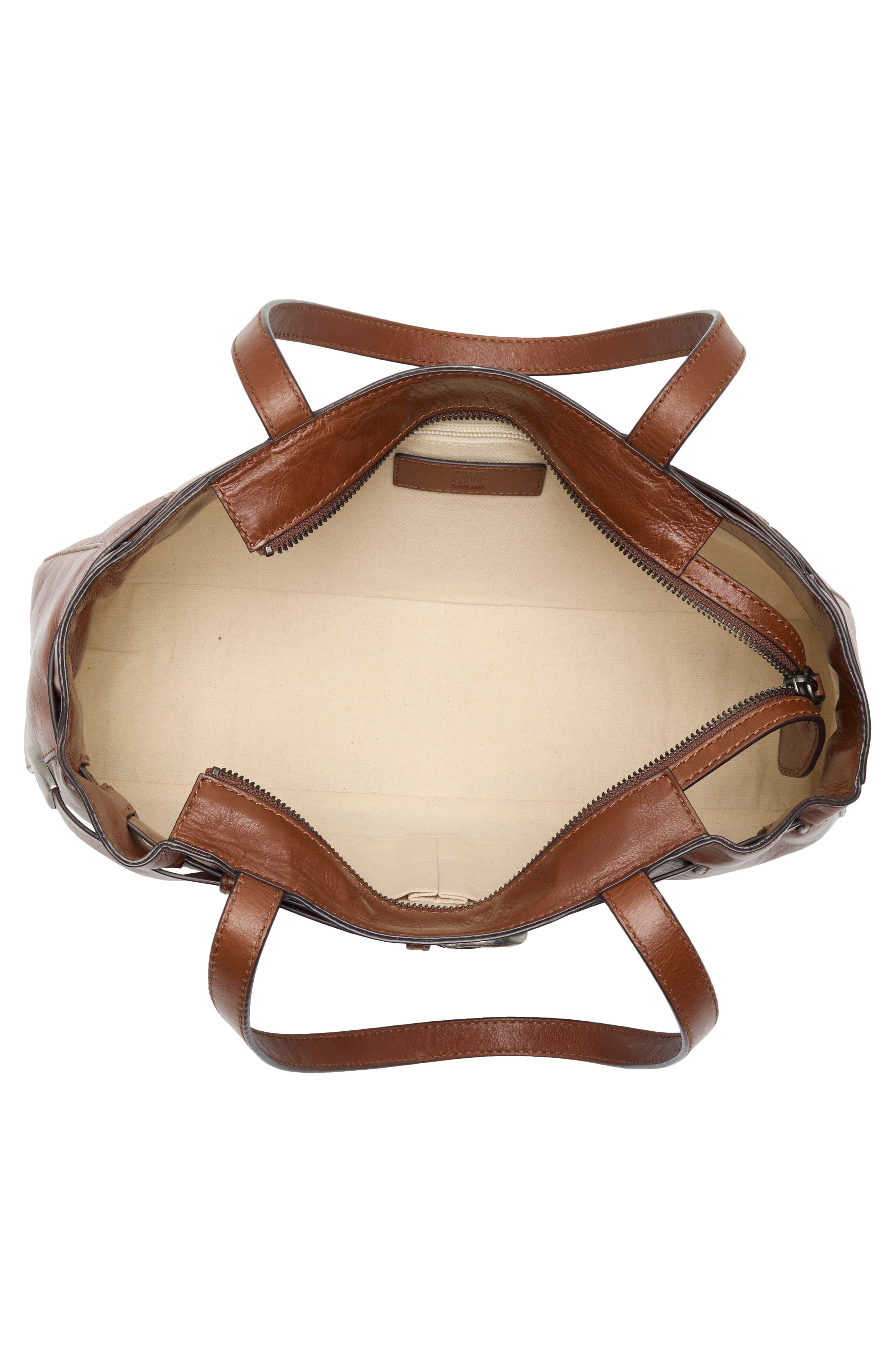Heather Leather Satchel, Alternate, color, COGNAC