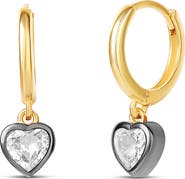 SHYMI Bezel Heart Drop Earrings