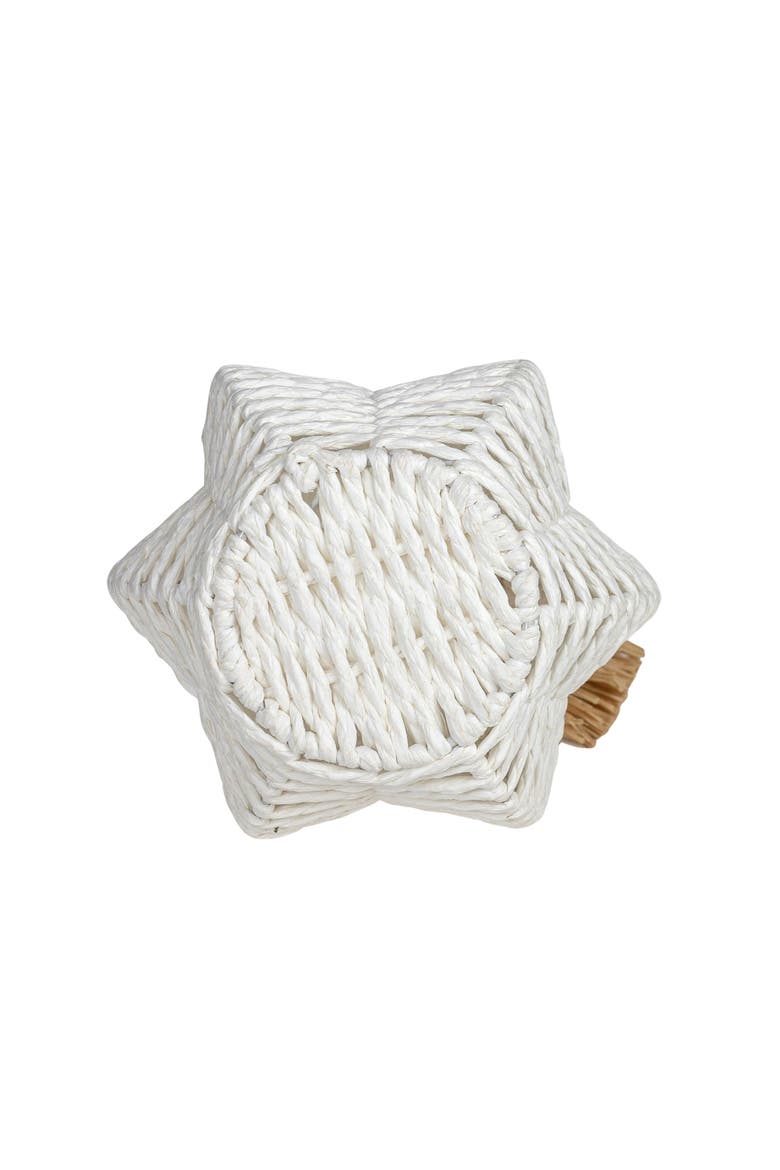 Decorative White Woven Rope Pumpkin on Metal Frame, Alternate, color, White