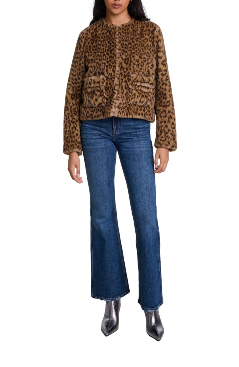 maje Cropped faux fur jacket, Main, color,