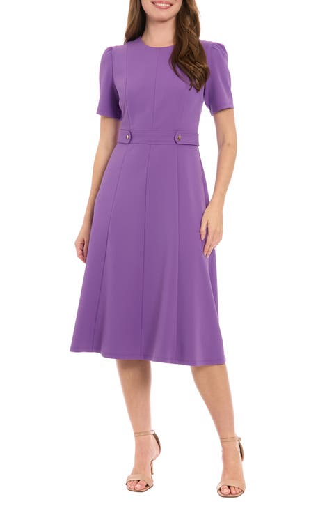 Side Tab Fit & Flare Dress (Petite)