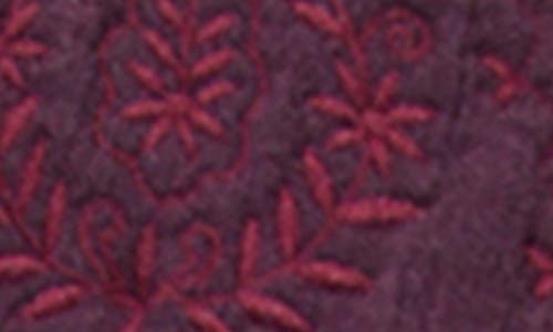 Mango Teen Floral Embroidered Cotton Vest In Purple