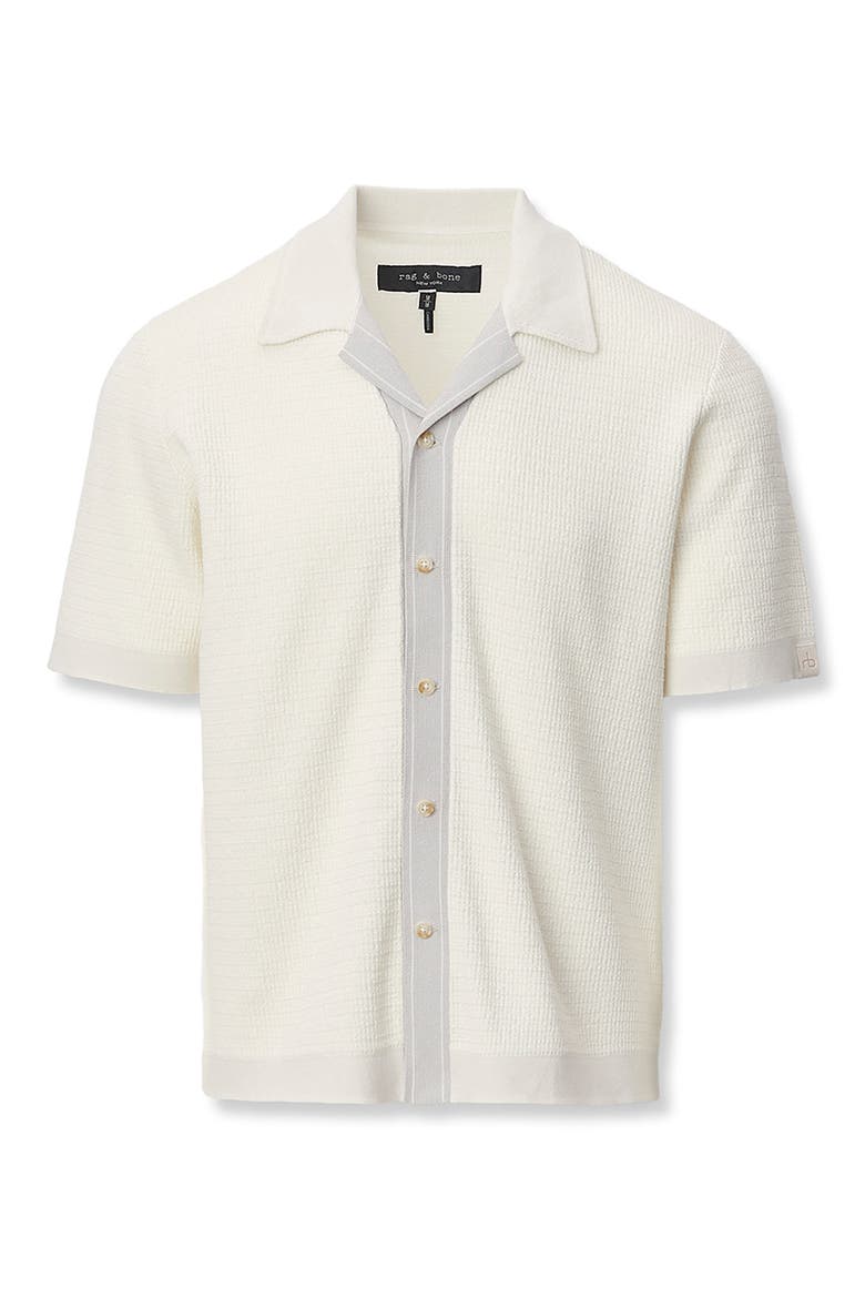 Harvey Block Stitch Camp Shirt, Alternate, color, CHALK