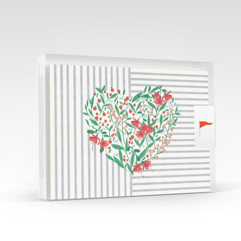 Floral Heart Greeting Card Pack Set
