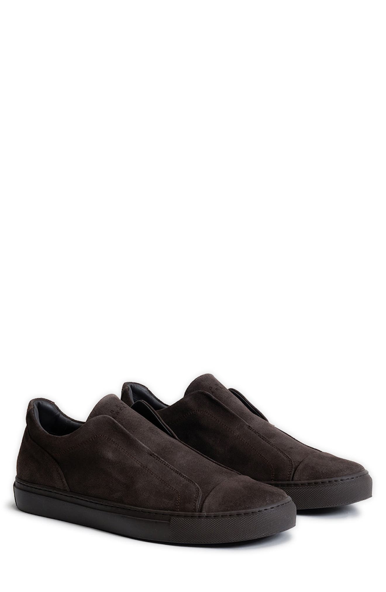 Robert Barakett Catro Laceless Suede Slip-On Sneaker, Main, color, Brown