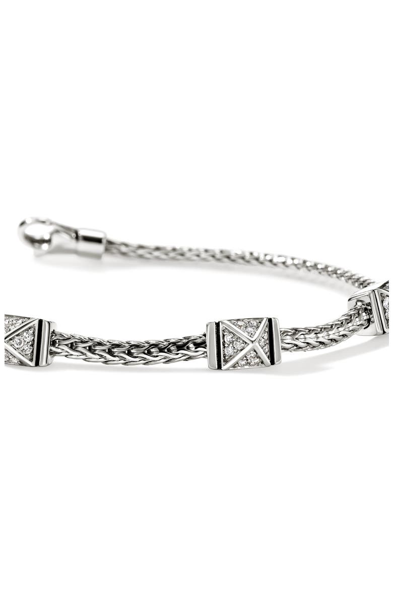 Icon Stud Pavé Diamond Bracelet, Alternate, color, SILVER