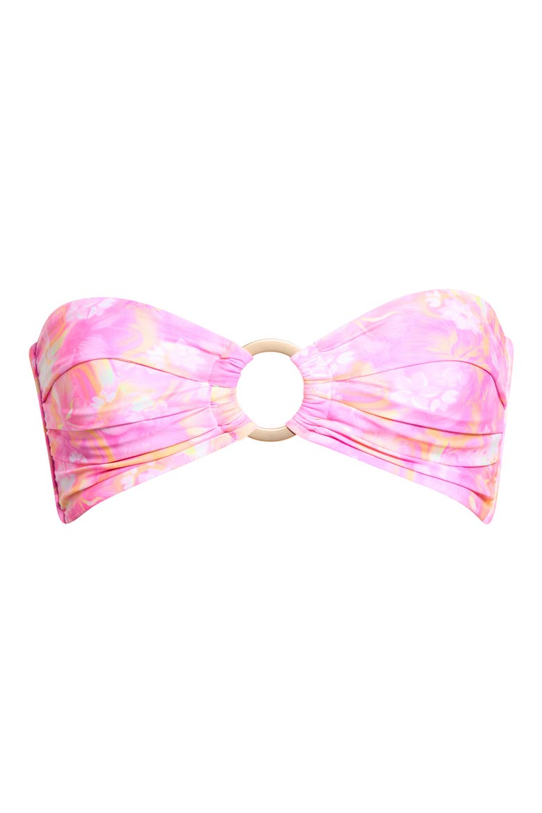 Strapless Bandeau Bikini Top, Alternate, color, PETAL POP