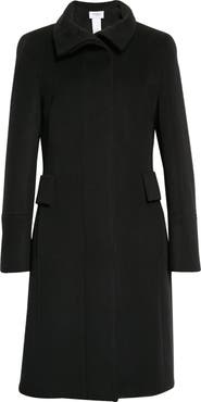 Akris punto Stand Collar Wool Blend Fleece Coat