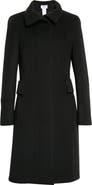 Akris punto Stand Collar Wool Blend Fleece Coat