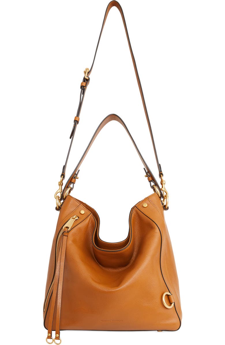 Rebecca Minkoff Mab Leather Hobo Bag, Alternate, color, Caramello