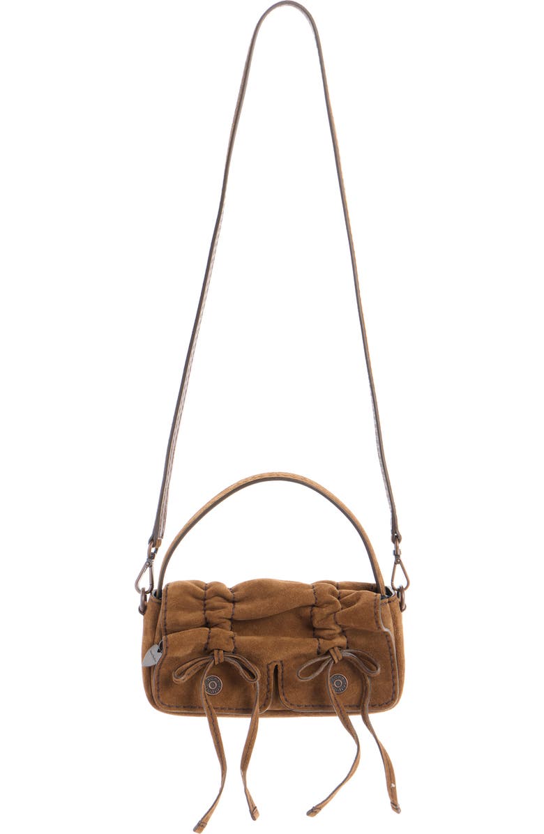 Acne Studios Micro Multipocket Suede Crossbody Bag, Alternate, color, Cognac Brown