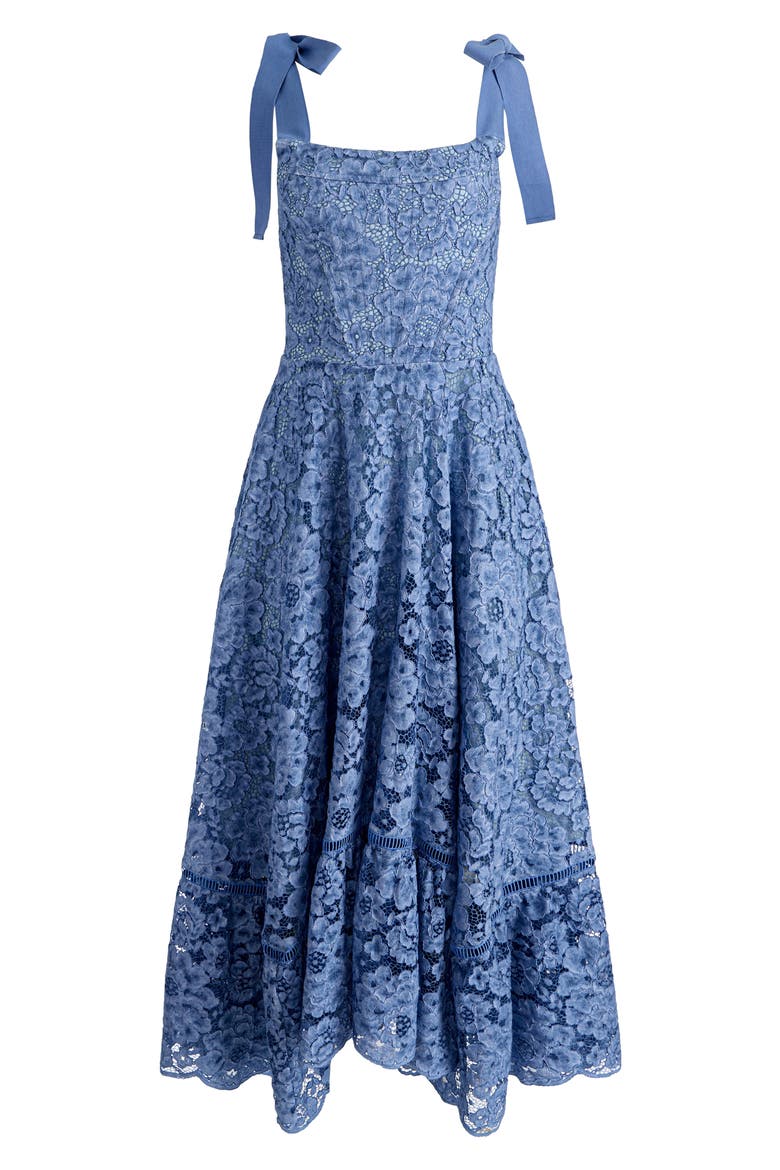 Rosalee Tie Strap Lace Sundress, Alternate, color, INDIGO