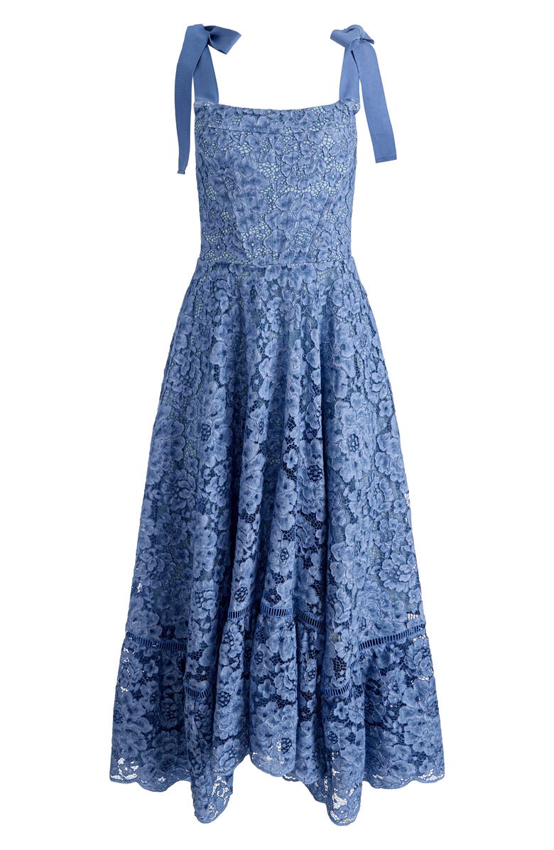 Alice + Olivia Rosalee Tie Strap Lace Sundress, Alternate, color, Indigo
