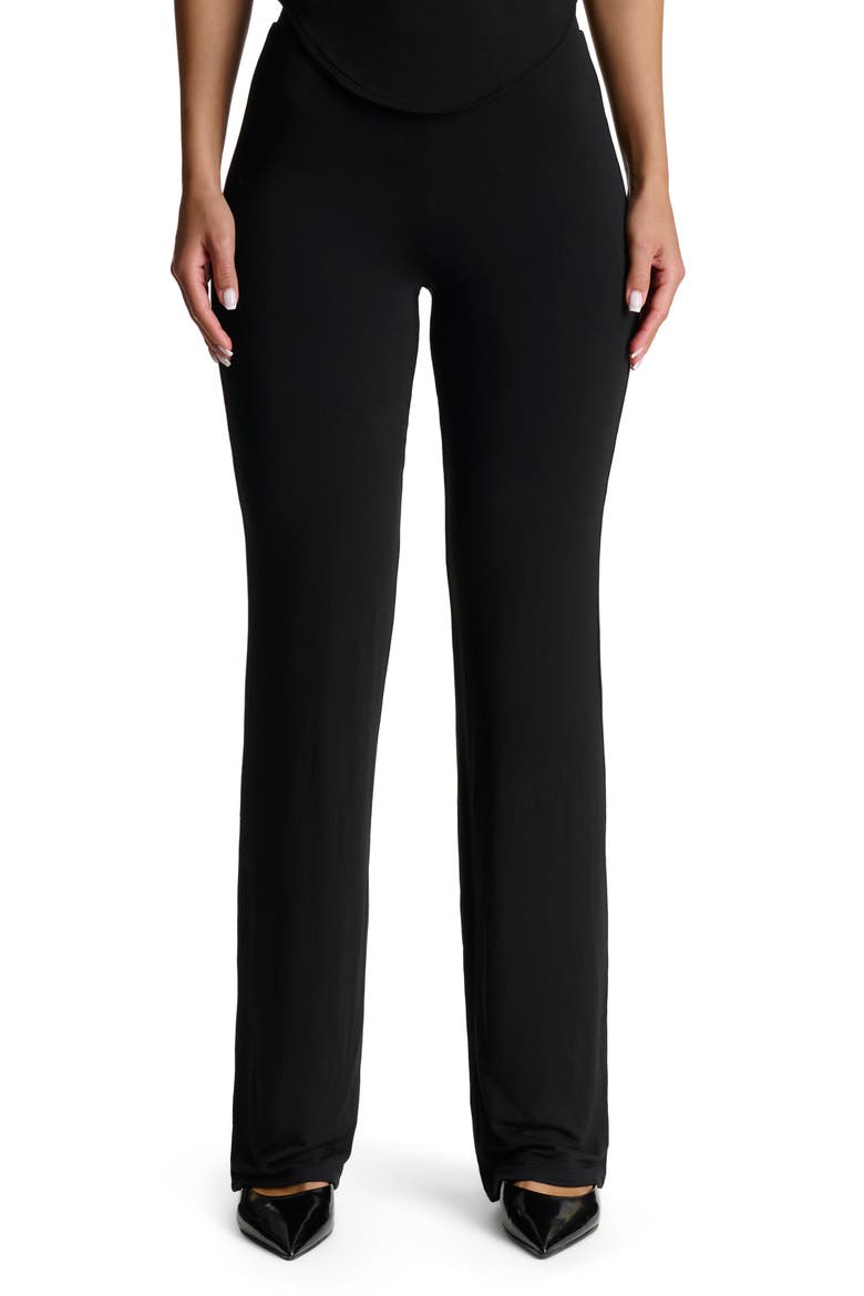 Smooth Straight Leg Pants, Main, color, BLACK