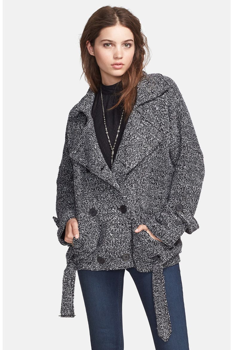 Oversize Knit Jacket, Main, color, BLACK COMBO