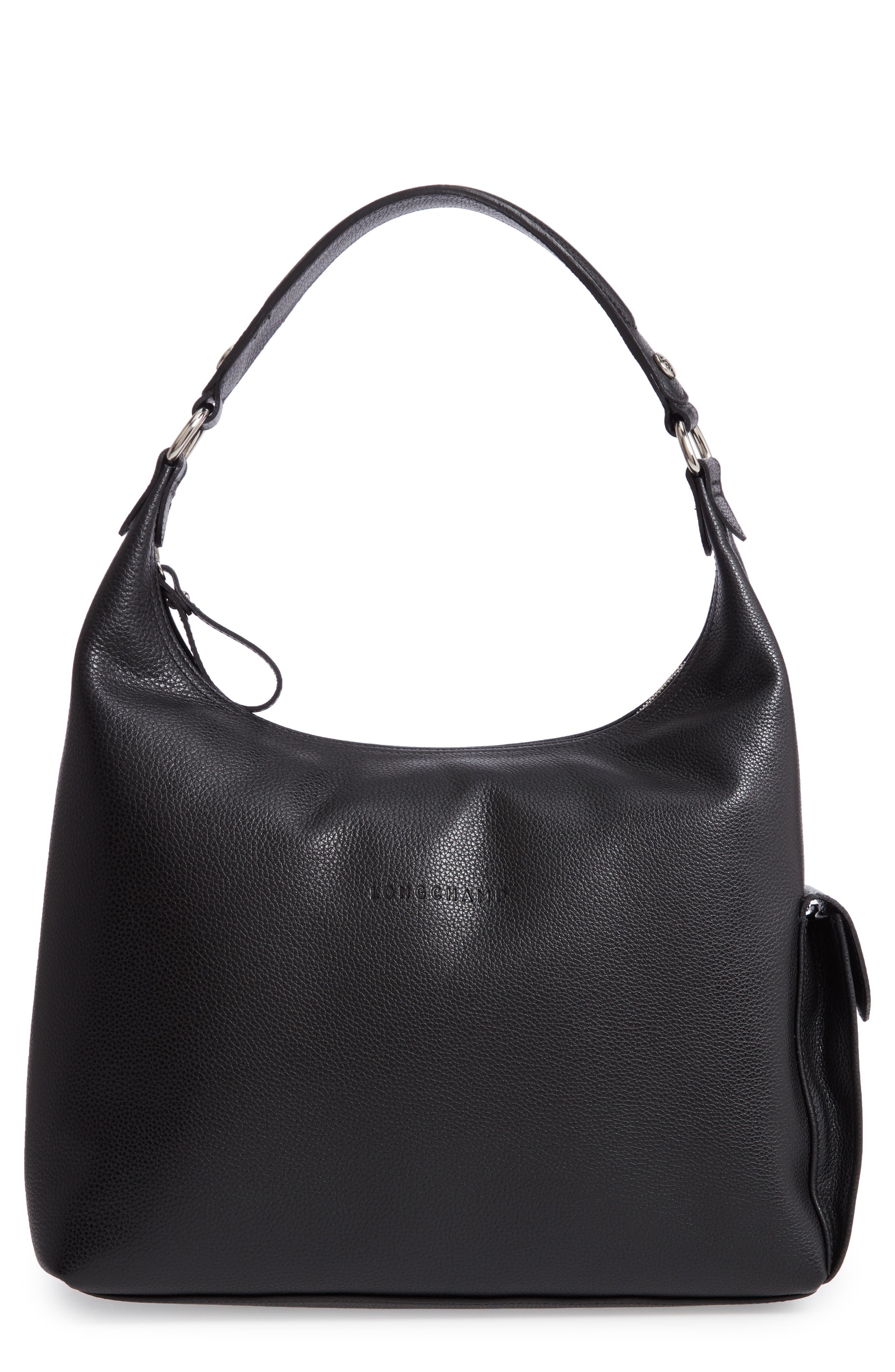 Longchamp Le Foulonné Leather Hobo, Main, color, 