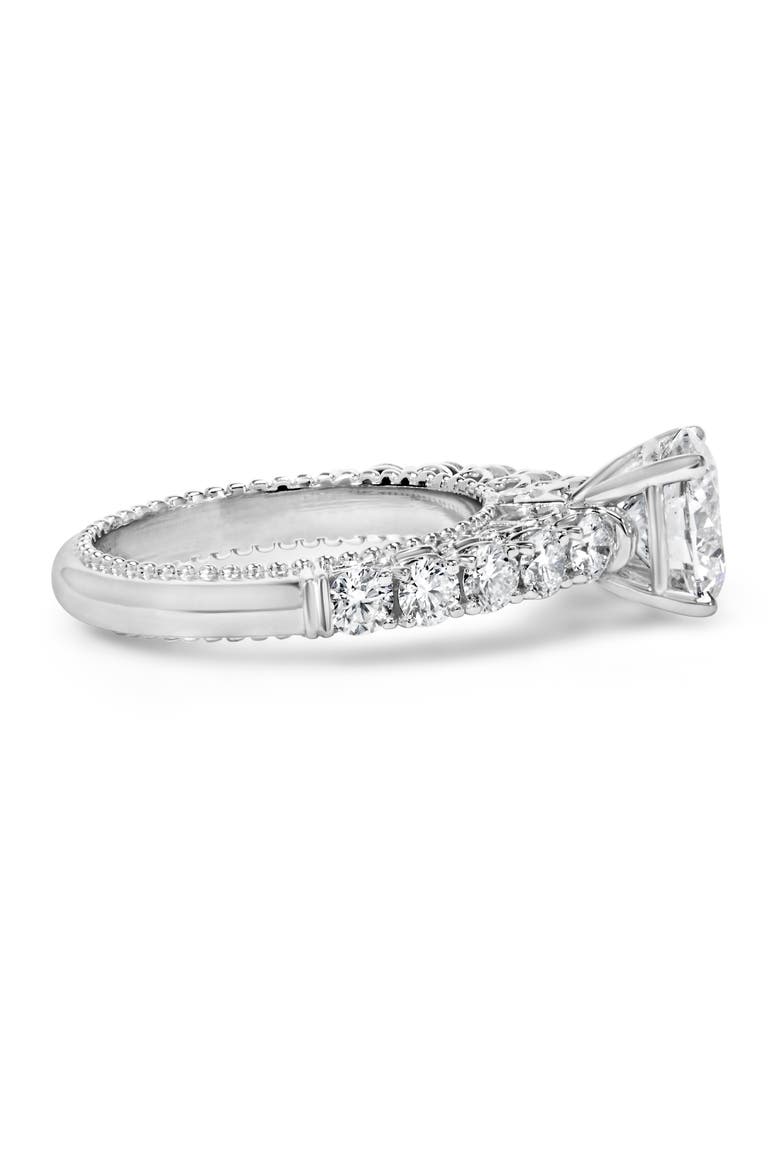 14K White Gold 3 1/5 Cttw Lab Grown Diamond Vintage Style Engagement Ring, Alternate, color, White