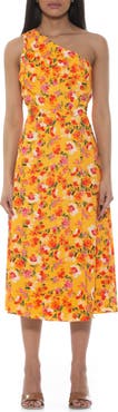Alexia Admor Fay One Shoulder Fit & Flare Midi Dress