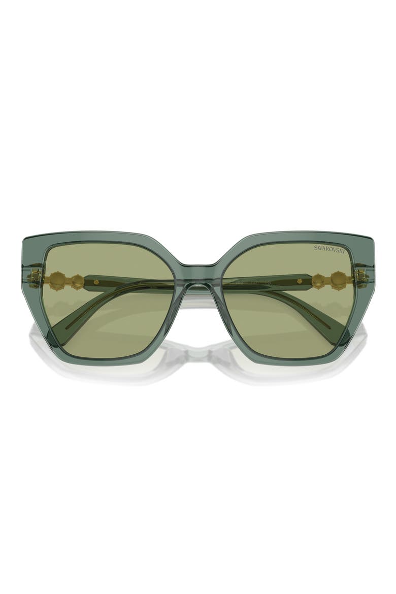 Constella 56mm Polarized Irregular Sunglasses, Alternate, color, TRANSPARENT GREEN