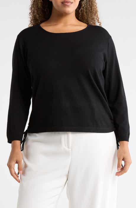 MAX STUDIO Cinching Side Tie Pullover Sweater