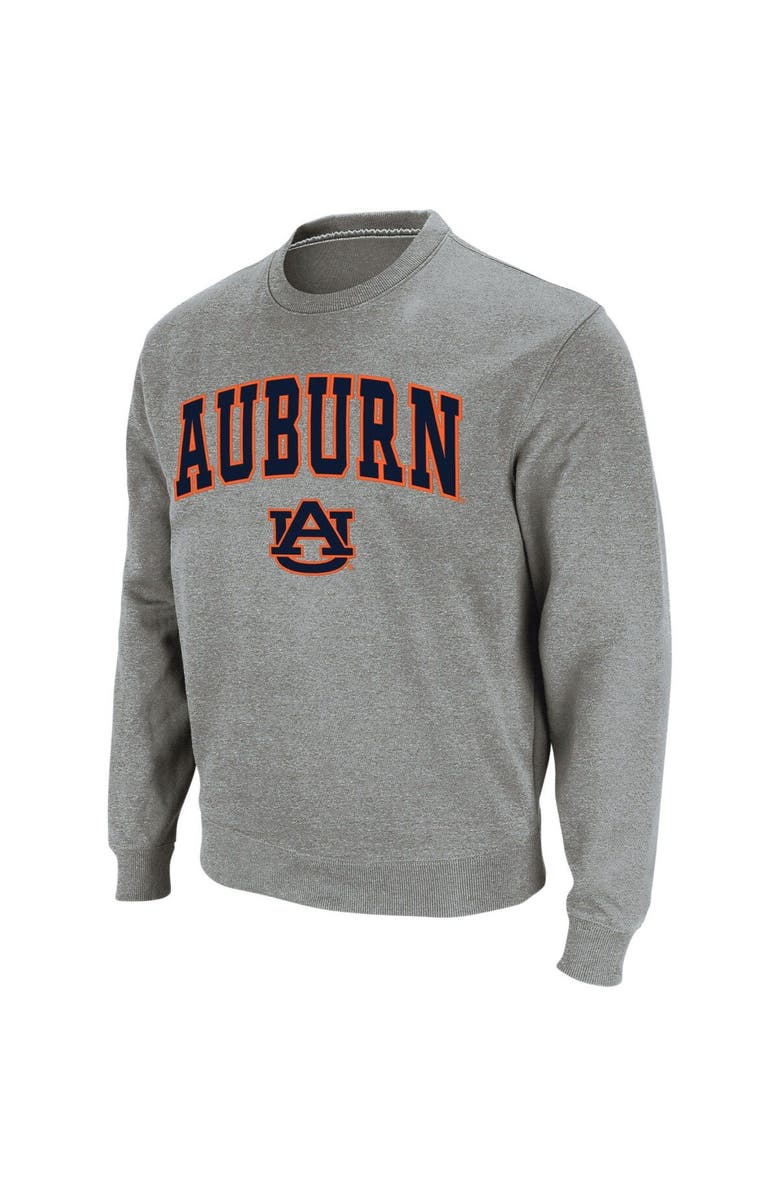 COLOSSEUM Men's Colosseum Heathered Gray Auburn Tigers Arch & Logo Crew Neck Sweatshirt, Alternate, color, Heather Gray