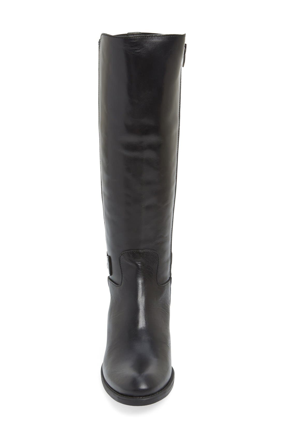 Toni Pons 'Tacoma' Tall Elastic Back Boot, Alternate, color, Black Leather