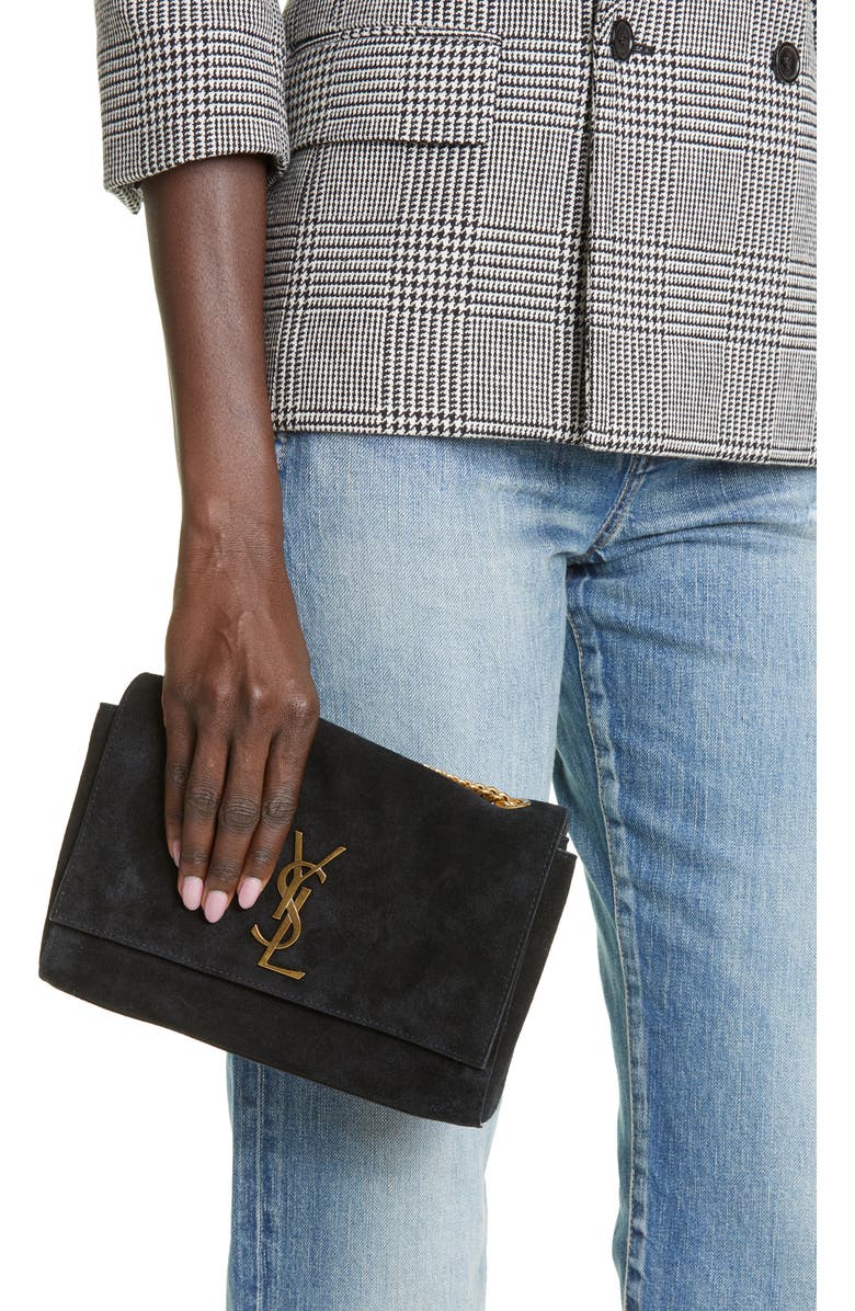 Saint Laurent Kate Reversible Suede & Leather Crossbody Bag, Alternate, color,