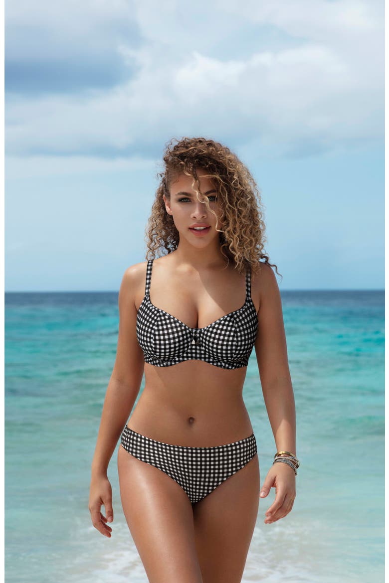 Check In Underwire Sweetheart Bikini Top, Alternate, color, MONOCHROME