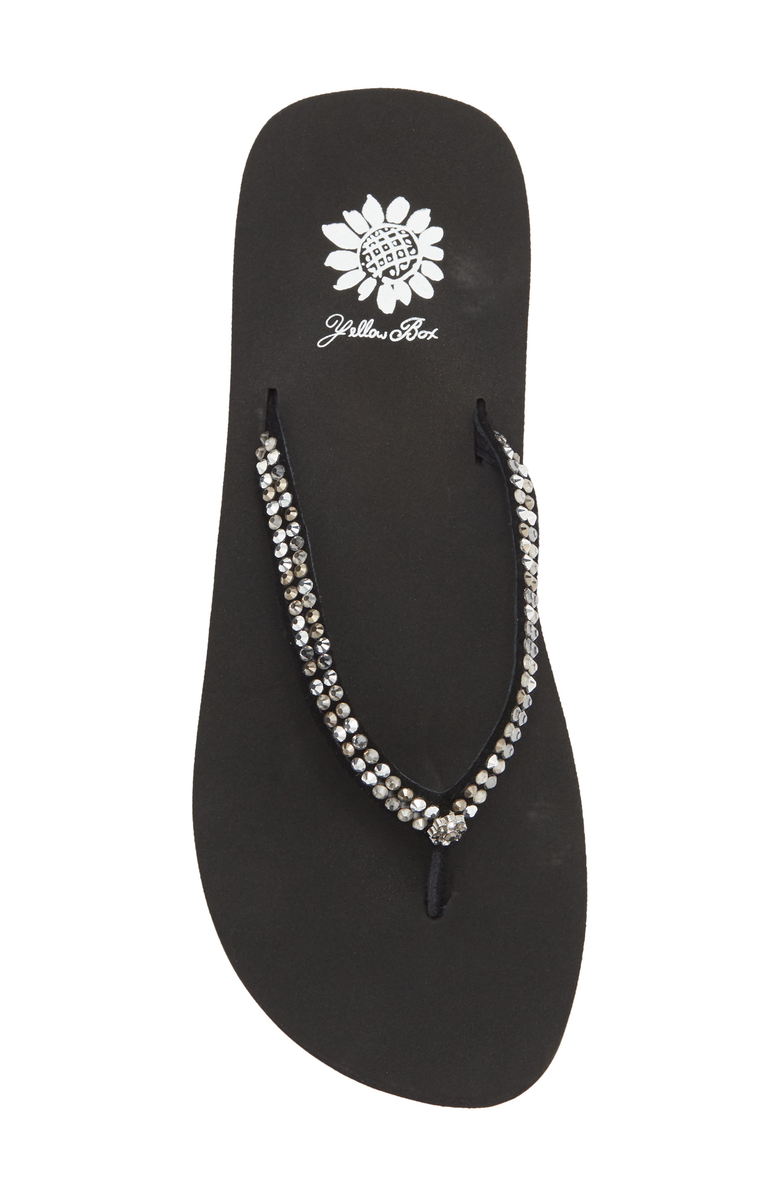 Yellow Box Premium Jello Flip Flop Jewelled Sandal, Alternate, color, Black Pewter