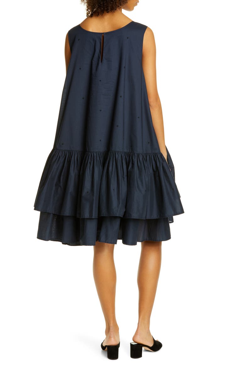 Cevenne Drop Waist Ruffle Dress (Nordstrom Exclusive), Alternate, color, NAVY/ BLACK