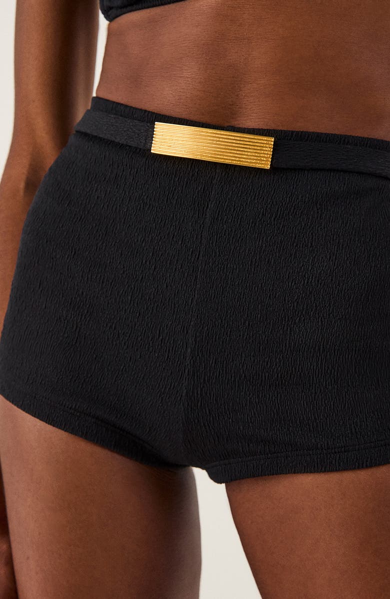 ViX Paula Hermanny Monica High Waist Swim Shorts, Alternate, color, Black