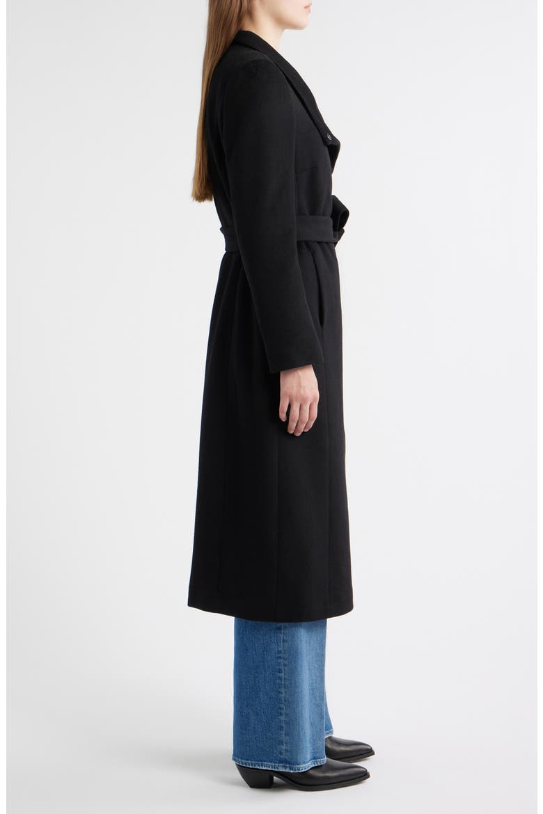 Stand Collar Wrap Coat, Alternate, color, BLACK
