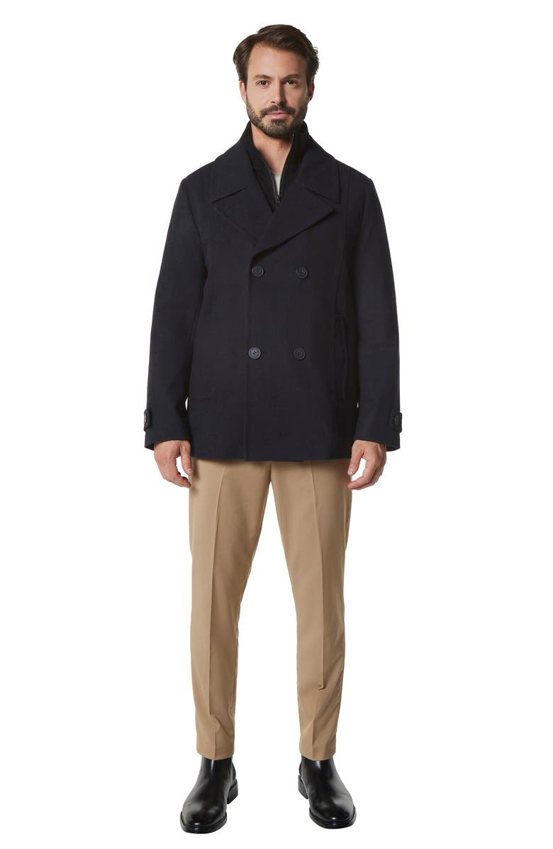 Marc New York Danton Water Resistant Peacoat, Alternate, color, Blue Heather