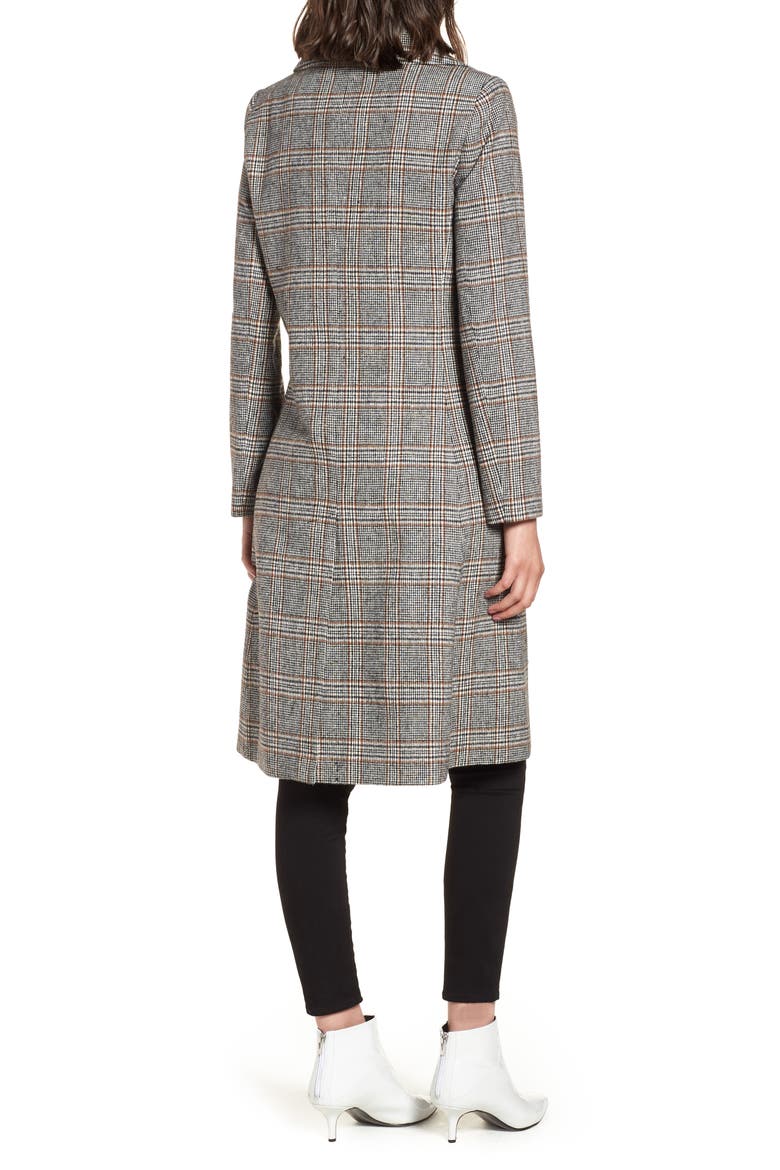 Blazer Midi Coat, Alternate, color, BLACK CAMEL PLAID