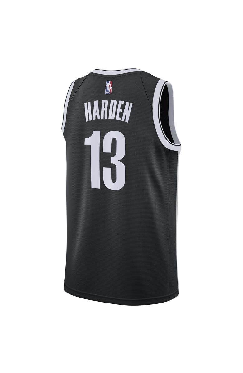 Nike Men's Nike James Harden Black Brooklyn Nets 2020/21 Swingman Jersey - Icon Edition, Alternate, color,