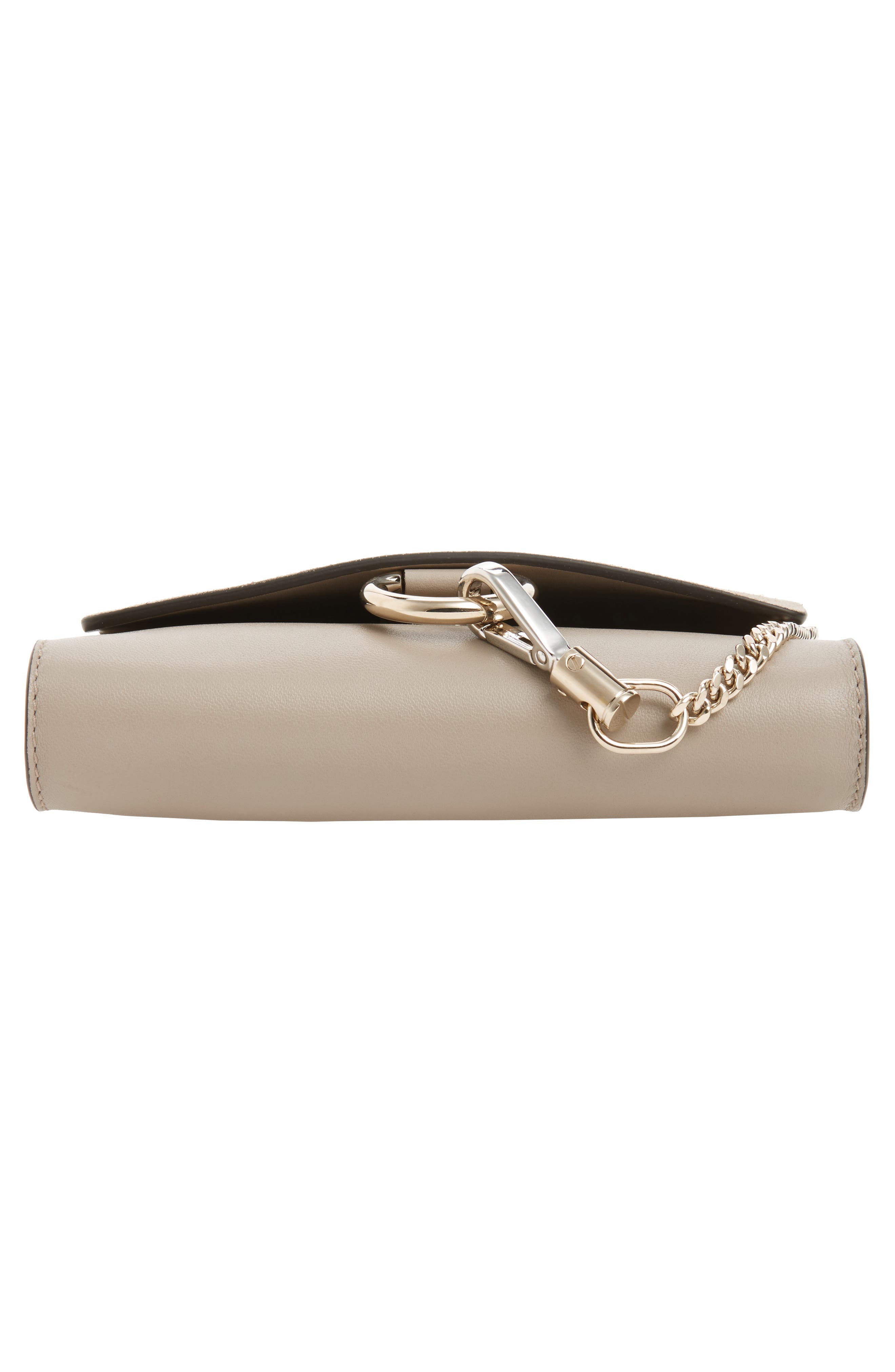 Mini Faye Suede & Leather Wallet on a Chain, Alternate, color, MOTTY GREY