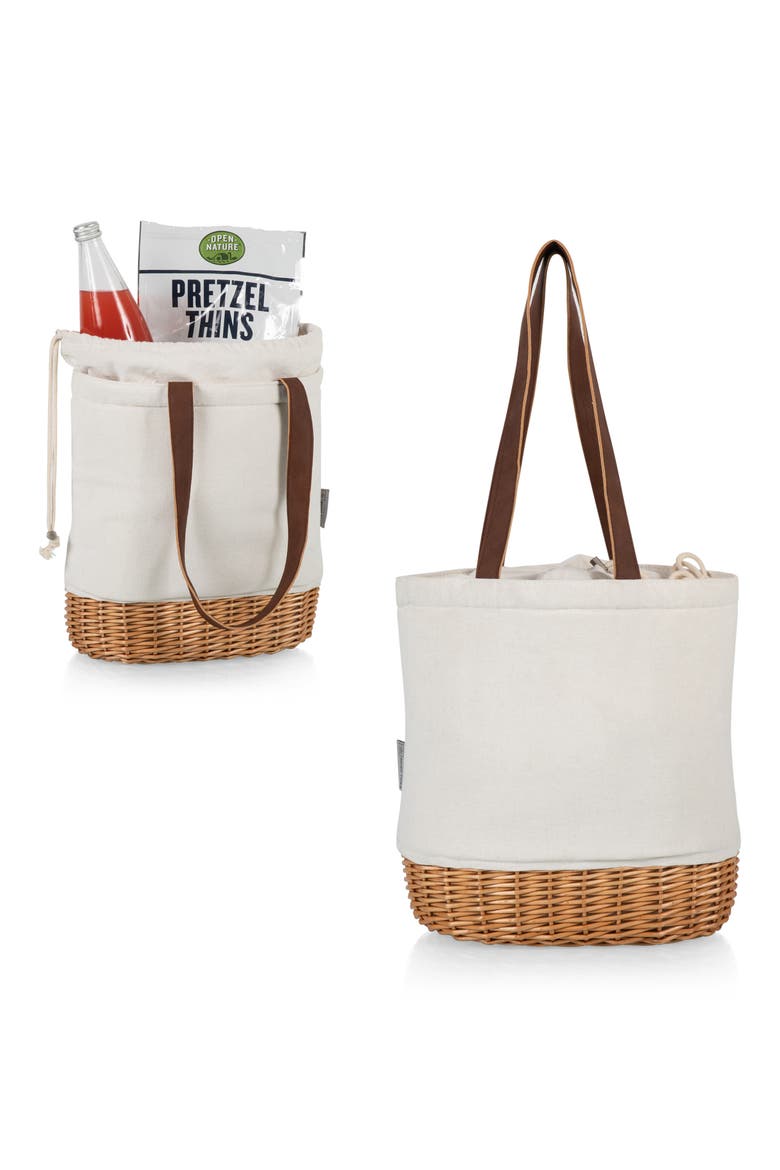 Pico Wicker & Canvas Insulated Lunch Tote Bag, Alternate, color, BEIGE