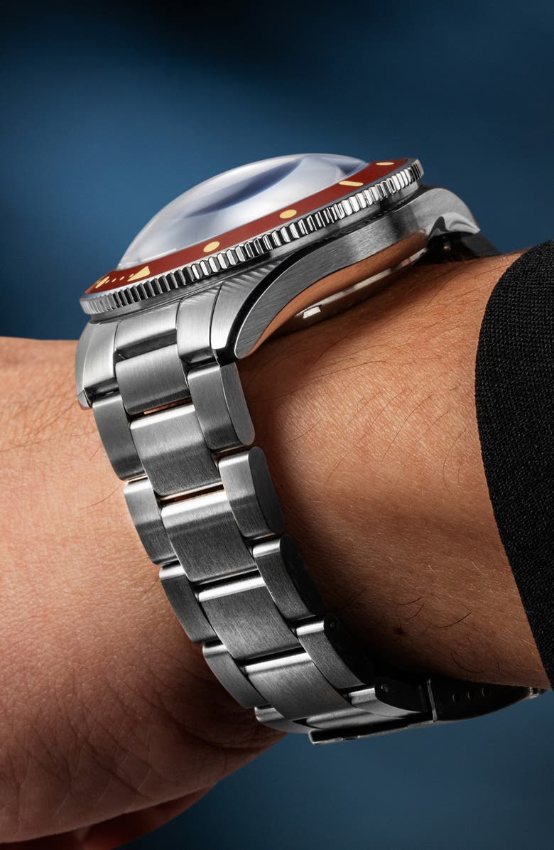 SPINNAKER Challenger Automatic Bracelet Watch, 42mm, Alternate, color, Red