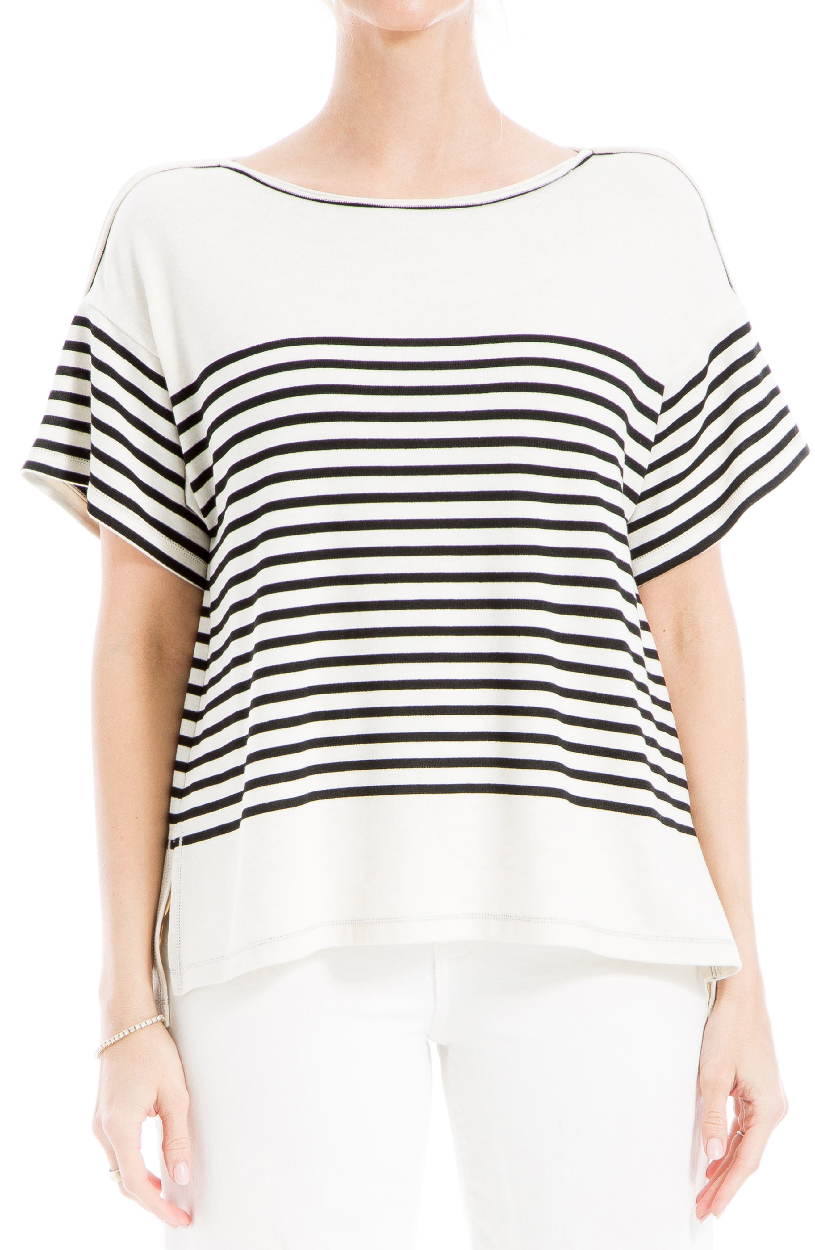 MAX STUDIO Stripe Boatneck T-Shirt