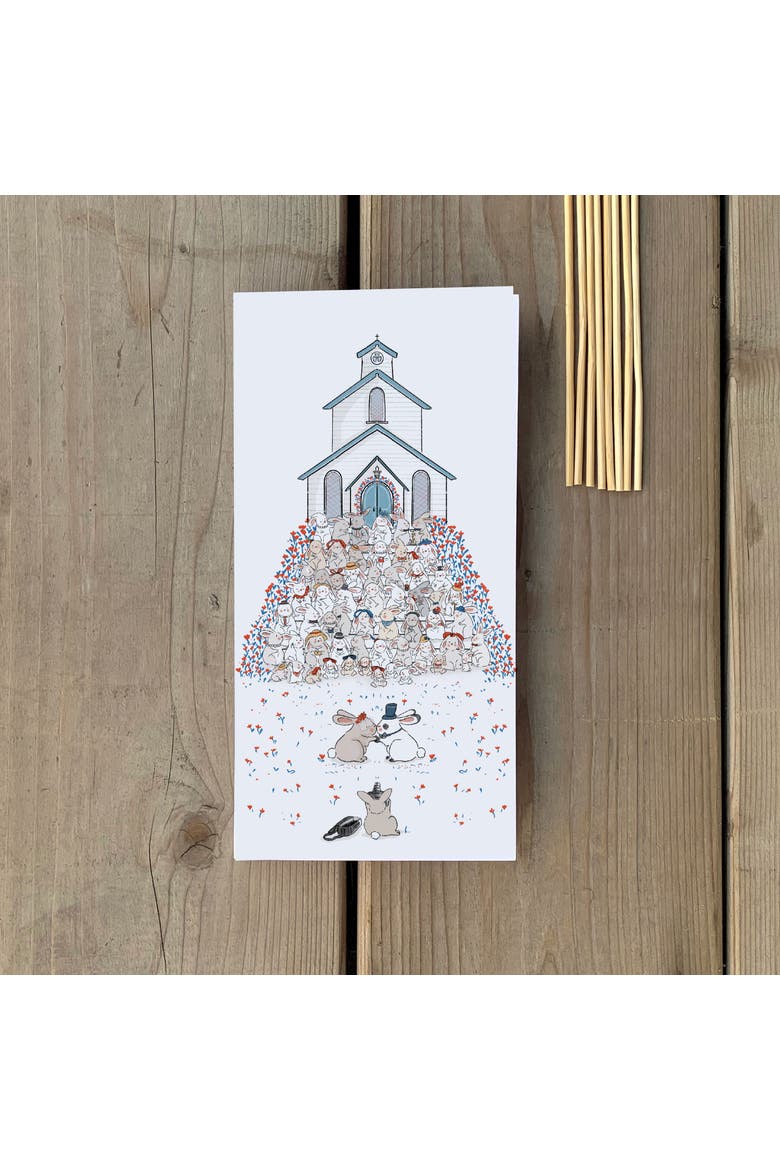 2ct Bunnies Wedding Picture Long Greeting Card Pack, Alternate, color, Multi-Pack