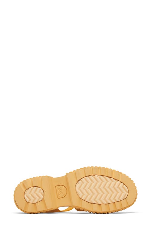 Sorel Ona Embossed Leather Fisherman Sandals In Yellow Ray/pilsner