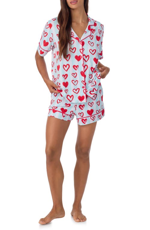 Room Service Pjs Print Short Pajamas In Red