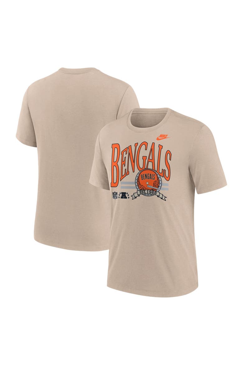 Men's Nike Sand Cincinnati Bengals Rewind Tri-Blend T-Shirt, Main, color, Sand