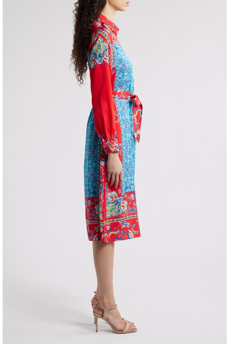 The Paulina Isle of Capri Print Long Sleeve Shirtdress, Alternate, color, ISLE OF CAPRI PRINT